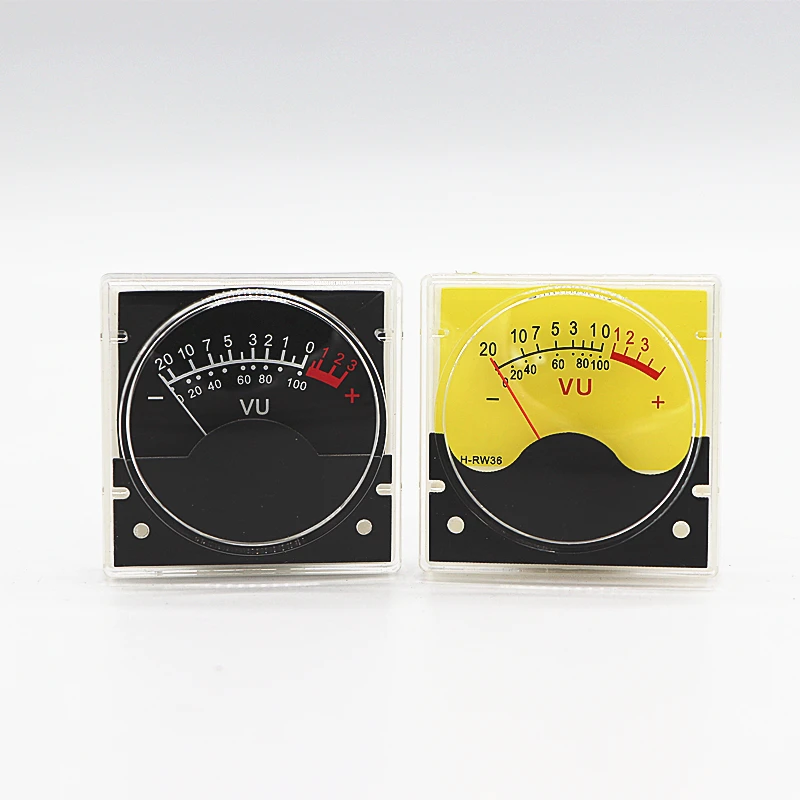 1Pc Amplificatore Di Potenza Misuratore Di Livello Audio Vu Meter Puntatore Audio Vu Meter H-R36 Quadrante Vu Con Sfondo Nero E Sfondo Giallo.