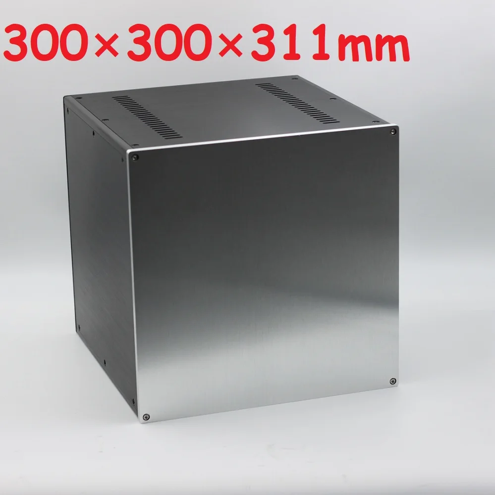 W300 H300 D311 Alluminio Anodizzato Eu Socket Chassis Hifi Us Plug Power Filter Box Fai Da Te Preamplificatore Amplificatore Supply Case Vu Meter Psu