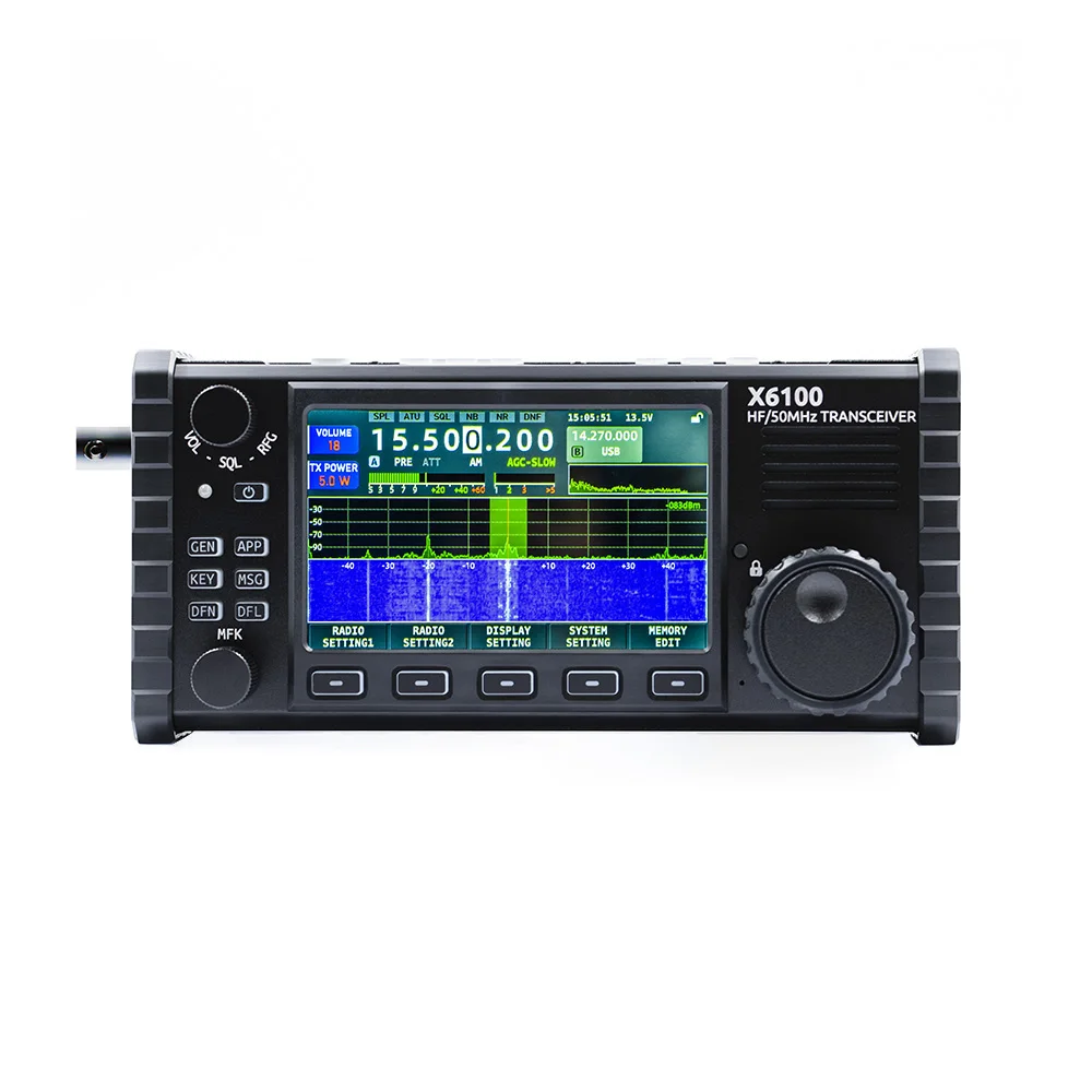 Ultimo Ricetrasmettitore Xiegu X6100 50Mhz Hf Ricetrasmettitore All Mode Ricetrasmettitore Sdr Portatile Con Sintonizzatore Antenna