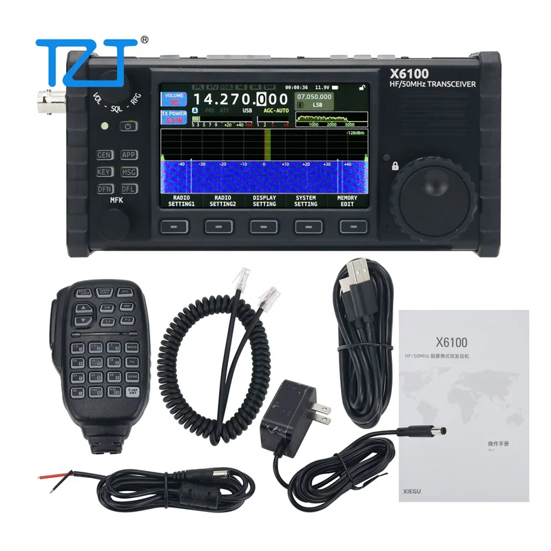 Tzt Xigu X6100 Ricetrasmettitore Hf 50Mhz Ricetrasmettitore Portatile In Tutte Le Modalità Ricetrasmettitore Sdr Con Sintonizzatore Antenna