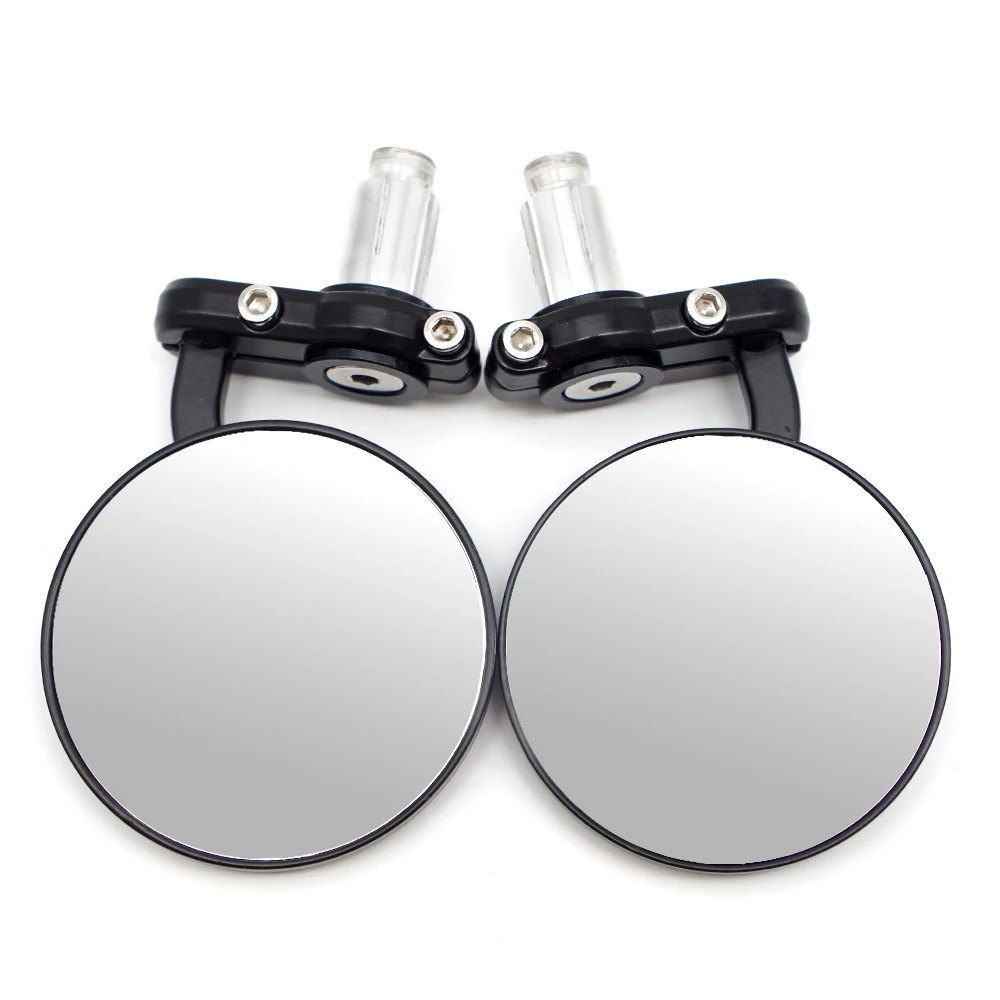 Motorcycle Handlebar Rear View Mirrors 22Mm 7/8'' Black Round Mirrors For Bmw R100 R1200Rt Aprilia Tuono V4 Sr50 Yamaha Fz1 Fz16