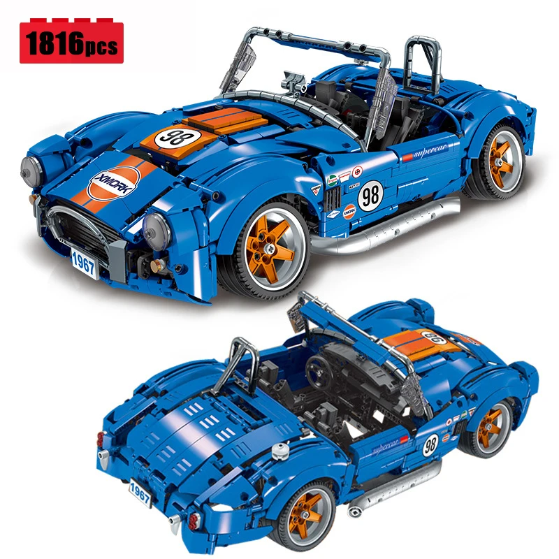 In Magazzino Technical Shelby 260 Cobra Csx2000 Model Building Blocks Moc Sports Car Bricks Toys For Boys Set Regalo Di Natale