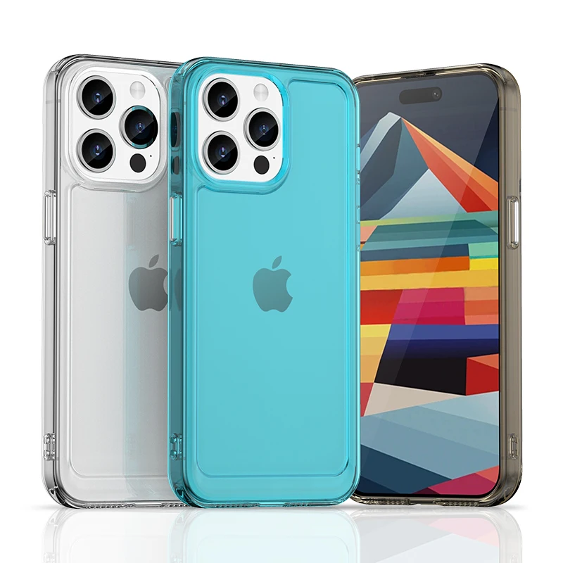 Custodia Trasparente Color Caramella Per Iphone 15 Pro Max Cover Iphone 15 Pro Max Coque Soft Flessibile Tpu Back Fundas Iphone 15 14 13 Pro Max