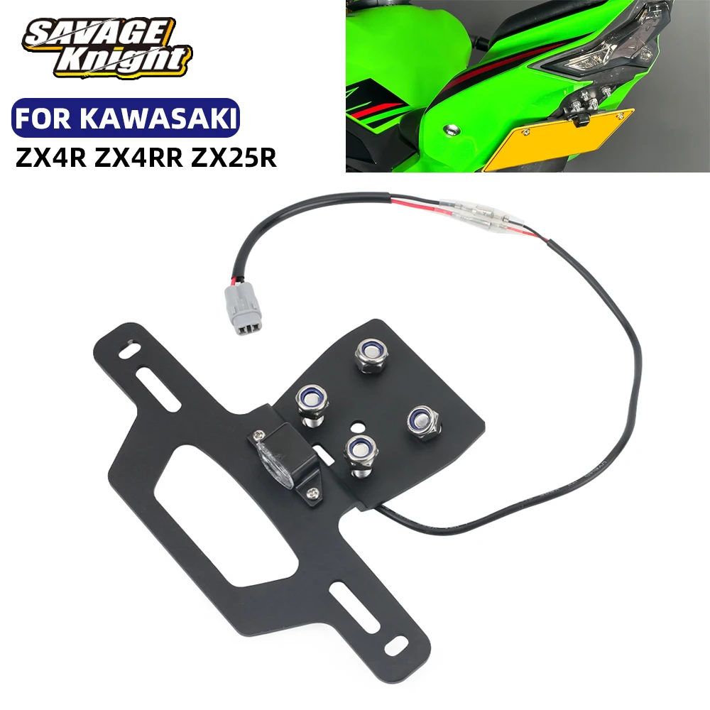 2024 Ninja Hidden Porta Targa Per Moto Per Kawasaki Ninja Zx4R Zx4Rr Zx25R Led Tail Tidy Parafango Invisibile Eliminatore