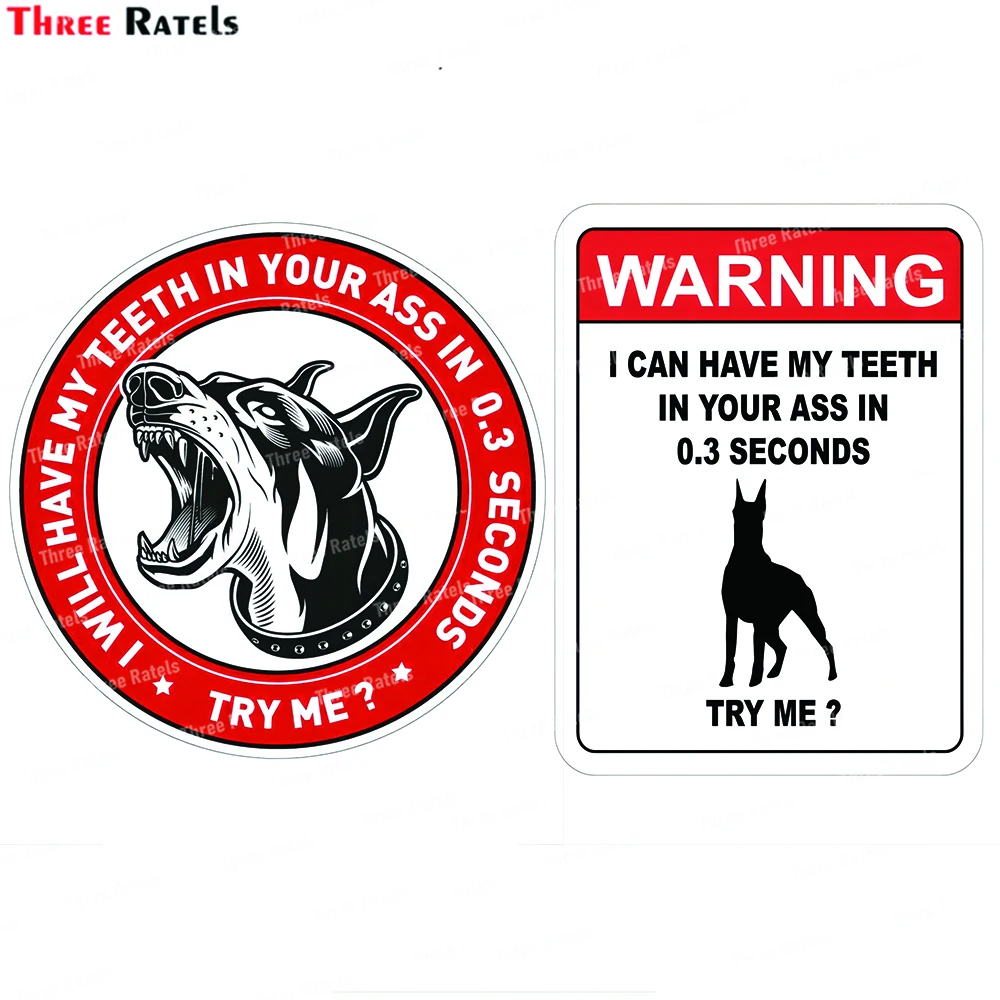 Tre Ratels J735 Doberman Avvertimento Dog Sign Sticker Doberman Popolare Ebay Decalcomania Accessori Per Auto Divertenti
