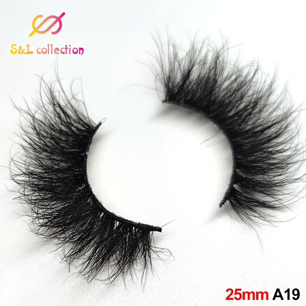 1 Pair 25Mm Lashes Dramtic 6D 100% Visone Capelli Ciglia Finte Wispies Fluffy Piena Strisce Ciglia Finte Fatti A Mano Lungo Occhio Estensione