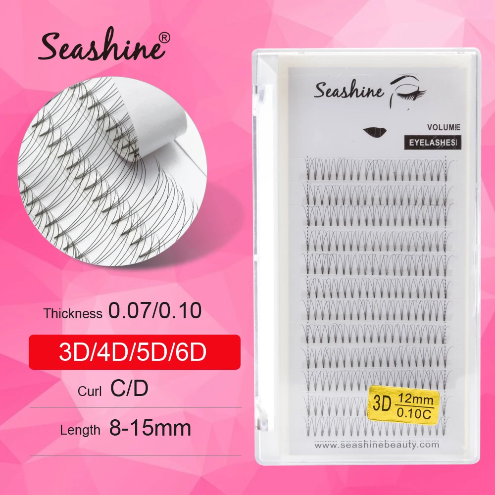 Seashine Premade Volume Lash Fans 3D 4D 5D 6D Volume Fans Extension Extension Ciglia Volume Russo Professionale
