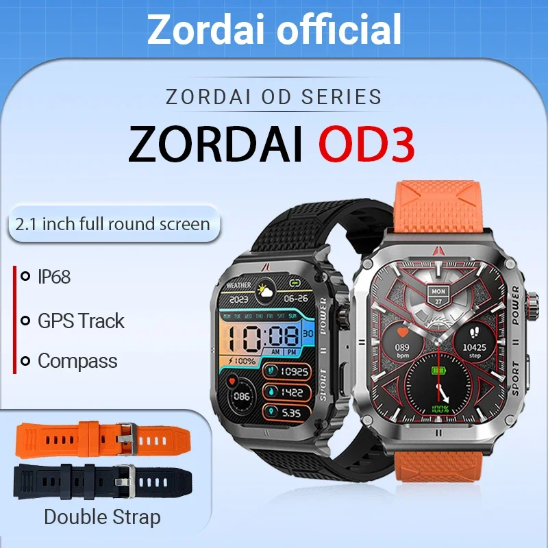 Zordai Od3 Per Huawei Xiaomi Dial Call 2.1Hd Men Smart Watch Profondità 30M Impermeabile Sport All'Aria Aperta Smartwatch Cardiofrequenzimetro