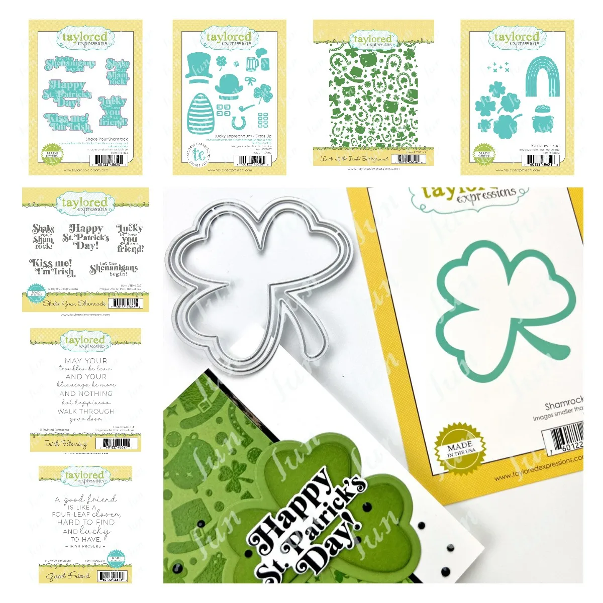 Timbri Del Sentimento Lucky Shamrock Fustelle Stampi Set Stencil Fai Da Te Goffratura Makingg Biglietto Di Auguri Decorazione Scrapbookin