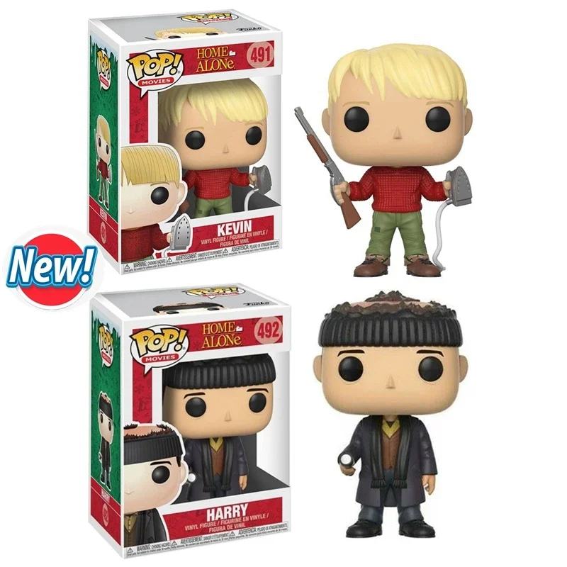 New Funko Pop Home Alone Character Vinyl Doll Kevin #491 Harry #492 Action Figures Collection Model Toys For Kids Birthday Gift