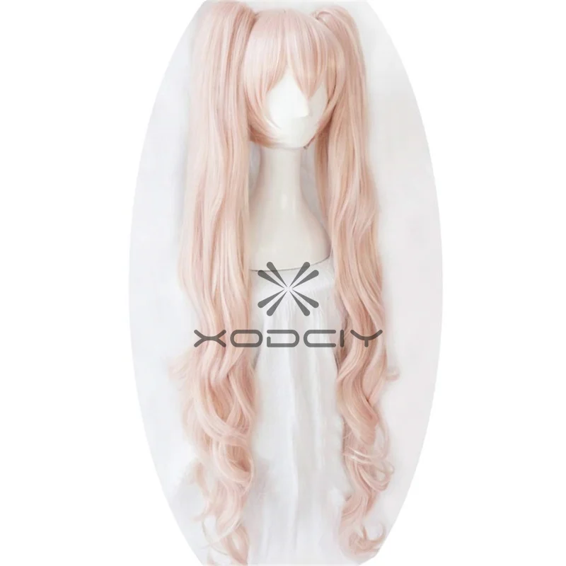 Anime Sakura Miku Parrucca Cosplay 120Cm Lunga Cherry Blossom Pink Clip Su Doppie Code Di Cavallo