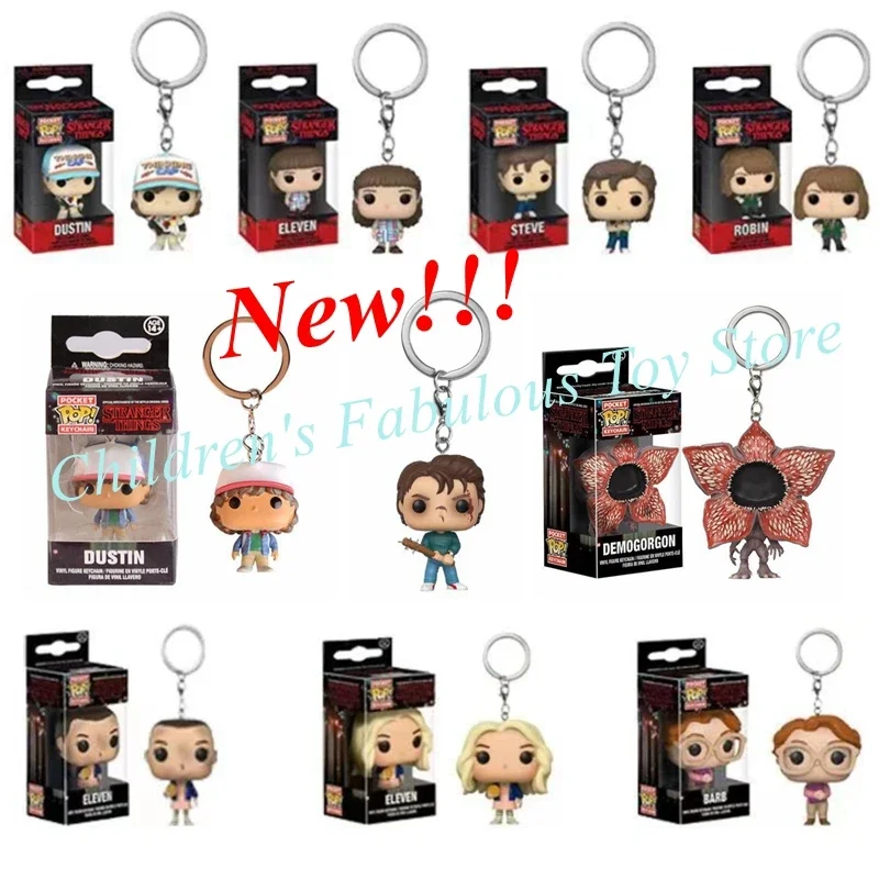 13 Stili Funko Stranger Portachiavi Eleven Dustin Barb Steve Demogorgon Action Figures Giocattoli Cose Con Scatola