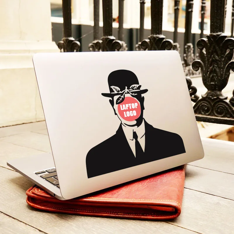Magritte Son Of A Man Painting Silhouette Laptop Sticker Per Macbook Pro 14 Air 13 Retina 15 Pollici Mac Cover Skin Notebook Decal
