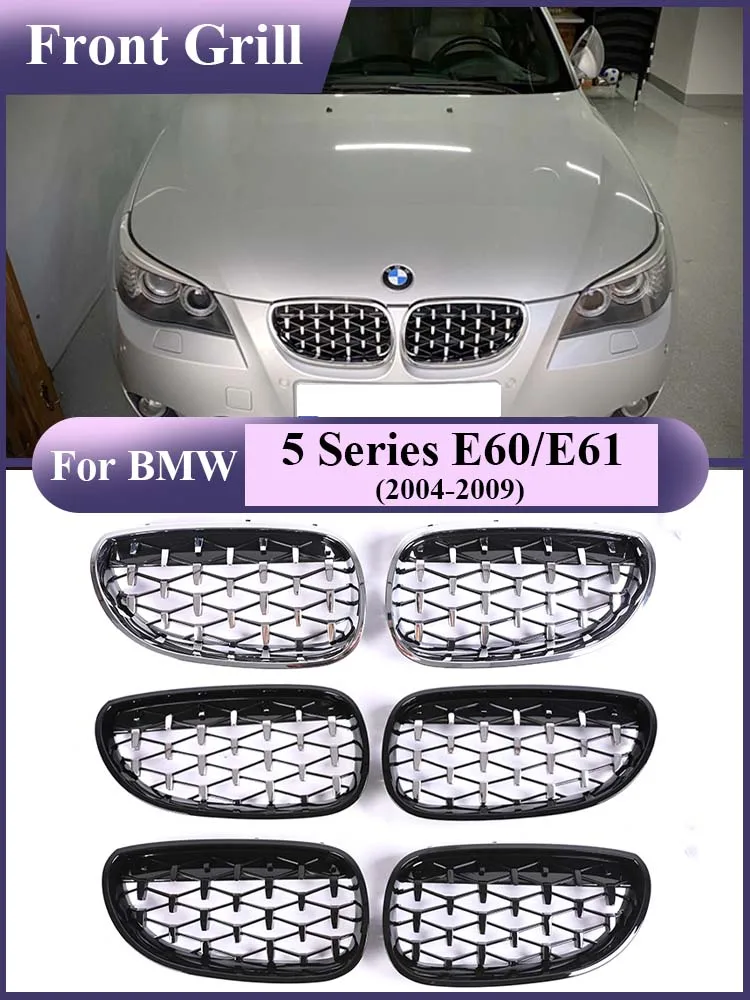 Per Bmw Serie 5 E60 E61 2004-2009 530I 535I 540I Top Anteriore Rene Air Center Griglia Accessori Diamond Stars Racing Grills