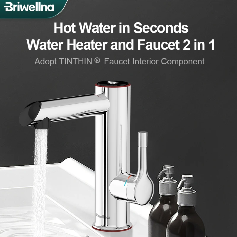 Briwellna Rubinetto Istantaneo Dell'Acqua Calda Scaldabagno Elettrico 220V Bagno Scaldabagno Intelligente Rubinetto Elettrico Geyser Senza Serbatoio
