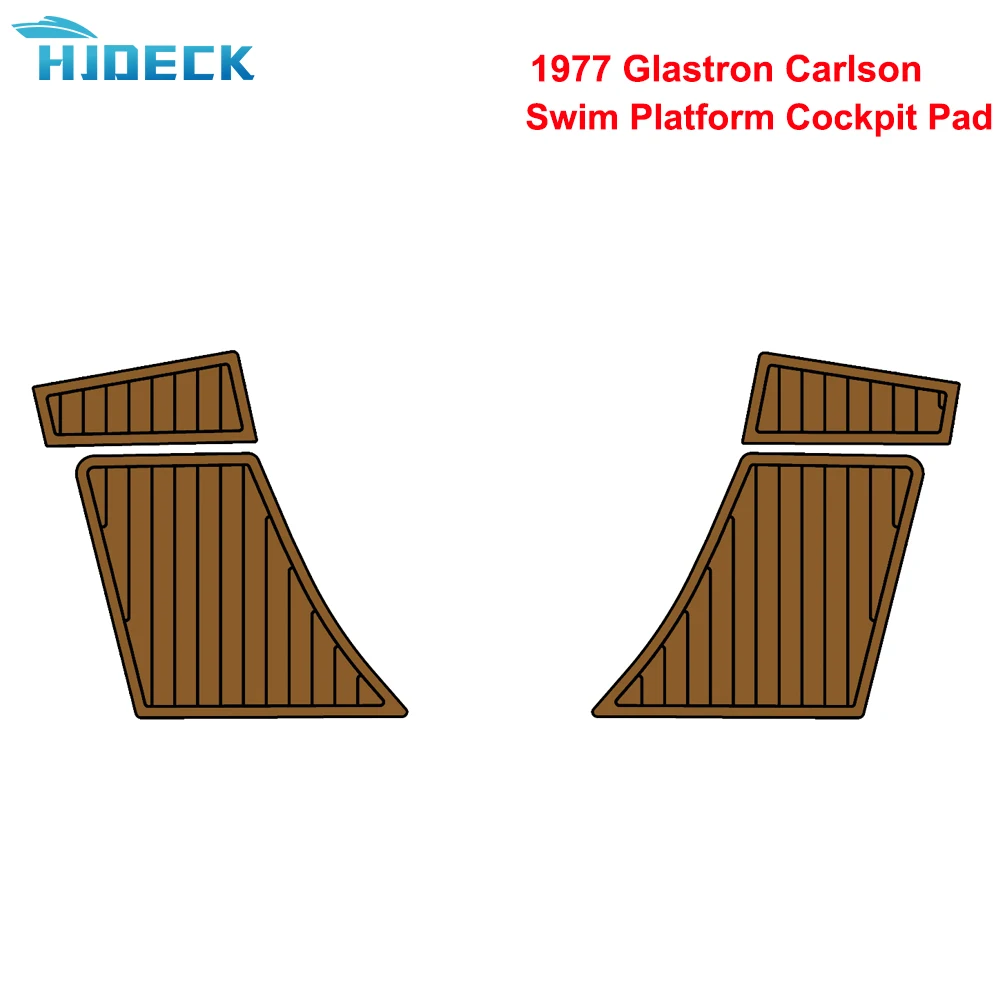 1977 Glastron Carlson Swim Platform Cockpit Pad Teak Sintetico Barca Tappeto Per Accessori Per Barche Kayak Marino Personalizzabile