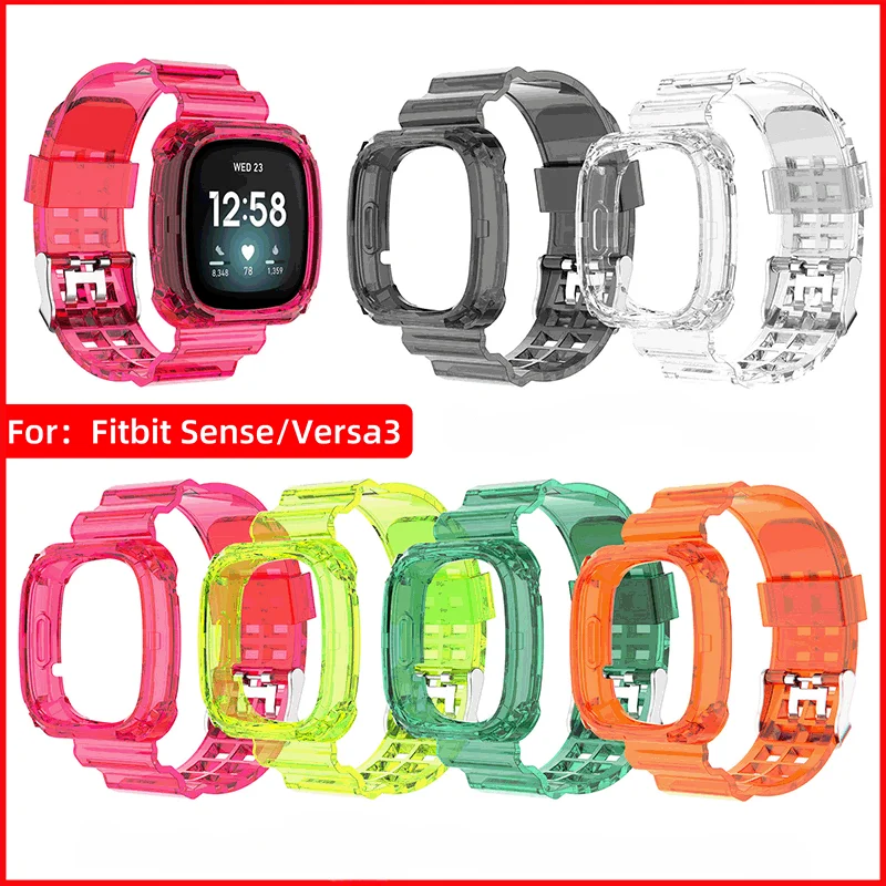 Custodia Trasparente E Cinturino Per Fitbit Versa 3 Cinturino Su Smart For Fit Bit Versa Sense Versa Lite Sense 2 Cinturino Per Bracciale