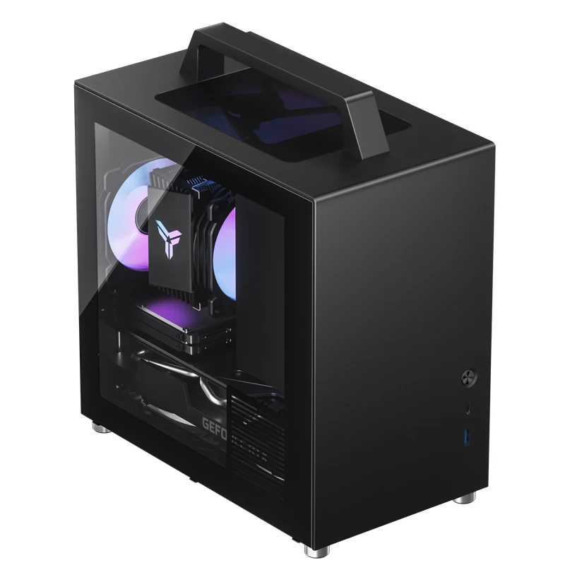 Jonsbo T8 Plus Chassis Itx Mini Pc Portatile In Alluminio Small Shell Side Trasparente Home Office Giochi Htpc Maniglia Custodia Per Computer