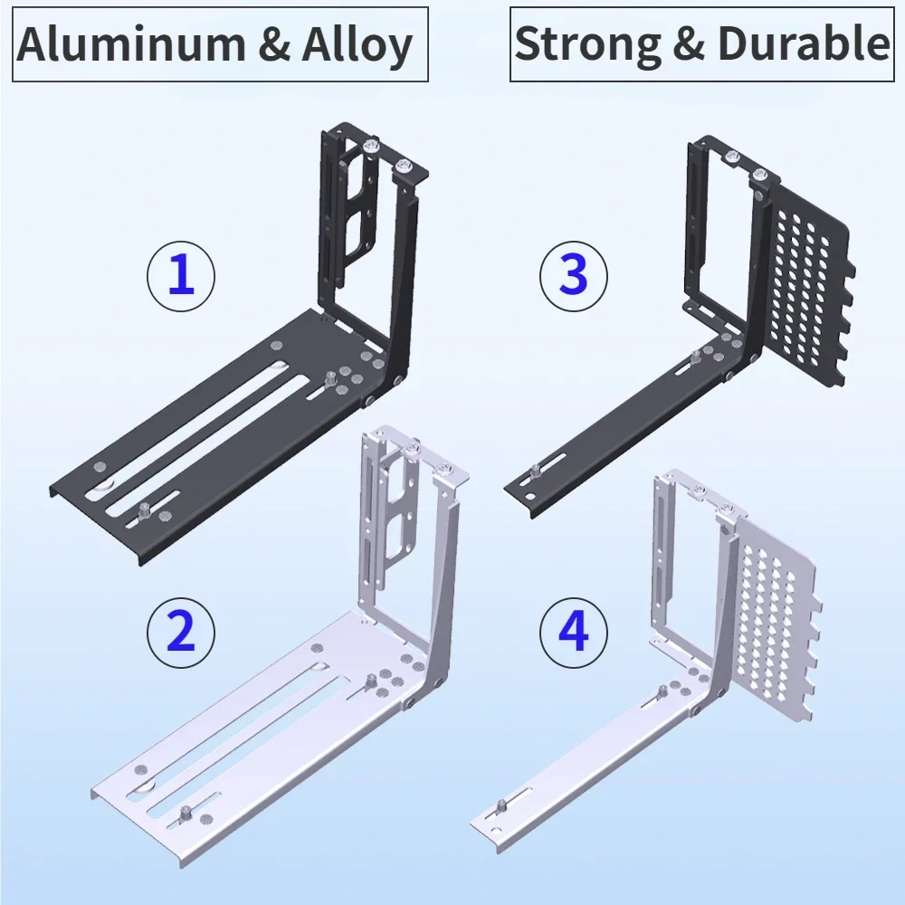 Schede Grafiche Vga A 2 Slot In Alluminio Fai-Da-Te Staffa Verticale Riser Pci E Gpu Stent Stand Holder Assembly Kit Per Pc Esterno Atx Case