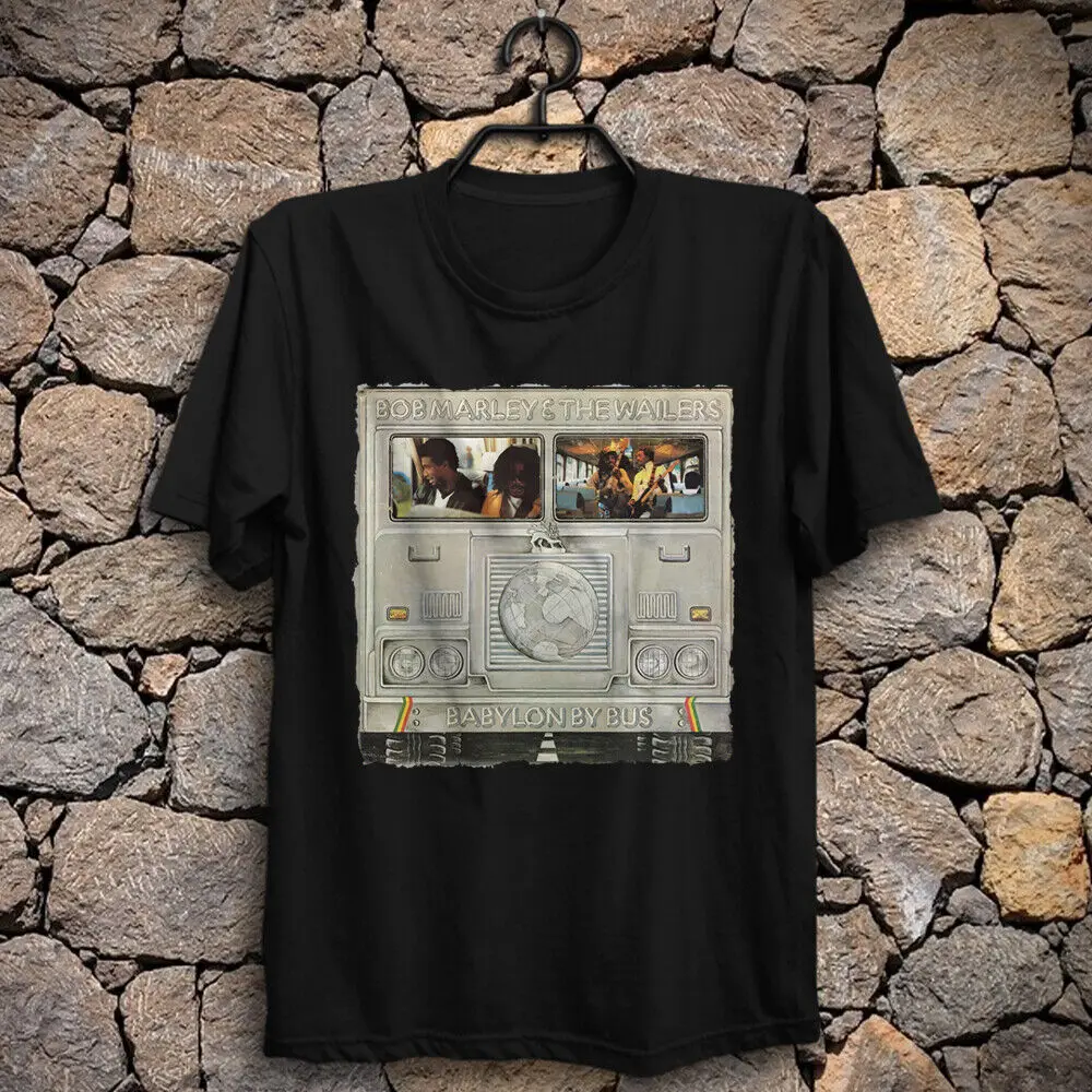 Babylon By Bus Album Bob Marley Wailers Rock Band T Shirt The Wailing Maniche Lunghe O Corte