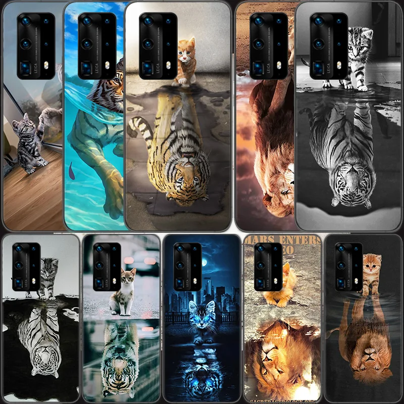 Lion Tiger King Custodia In Silicone Trasparente Per Huawei Mate 30 Lite 20 10 40 Pro P50 Pro P40 P30 Lite P20 P10 Coque Cover Capa She