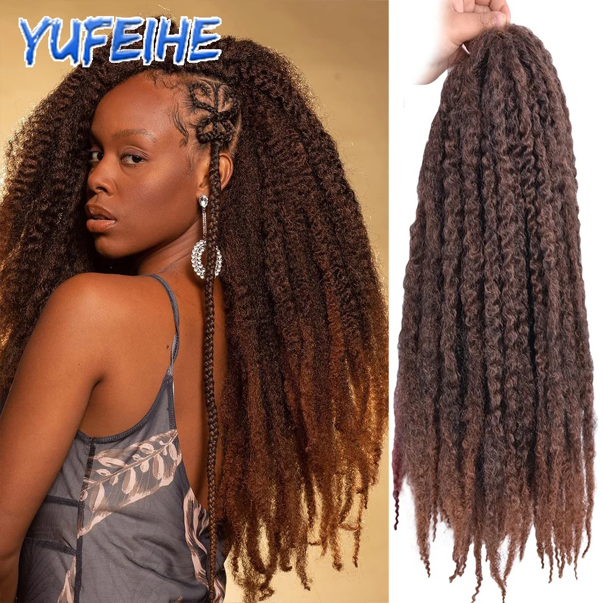 Marley Hair For Twists 18 Pollici Lungo Afro Kinky Marley Trecce Capelli Kanekalon Sintetico Marley Intrecciare Le Estensioni Dei Capelli