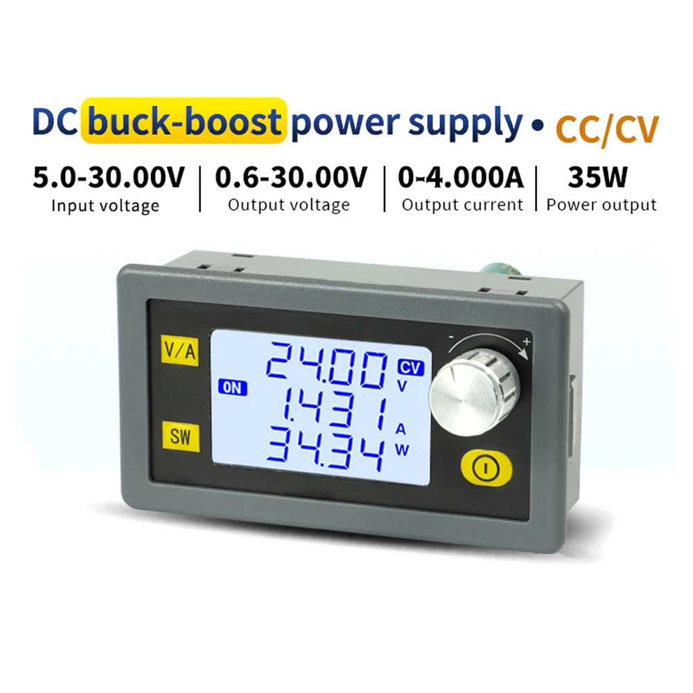 Dc Dc Buck Boost Converter Cc Cv 0.6-30V 4A 5V 6V 12V 24V Modulo Di Alimentazione Alimentatore Da Laboratorio Regolato Regolabile