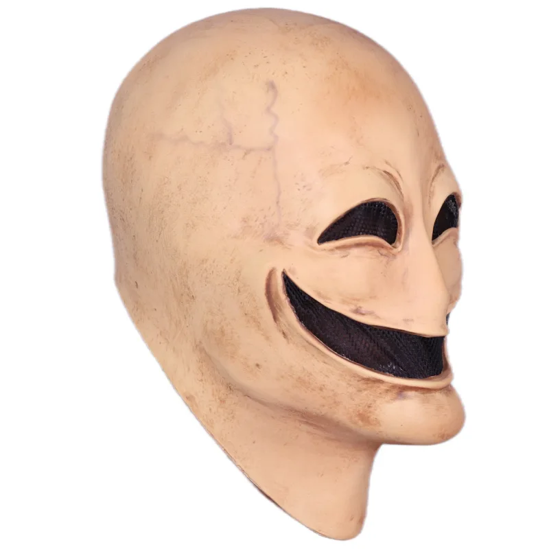 Mascara Halloween Cosplay Horror Smile No Face Man Latex Full Head Terror Maschera Per Travestimento Senza Volto Alien Helmet Costume Puntelli