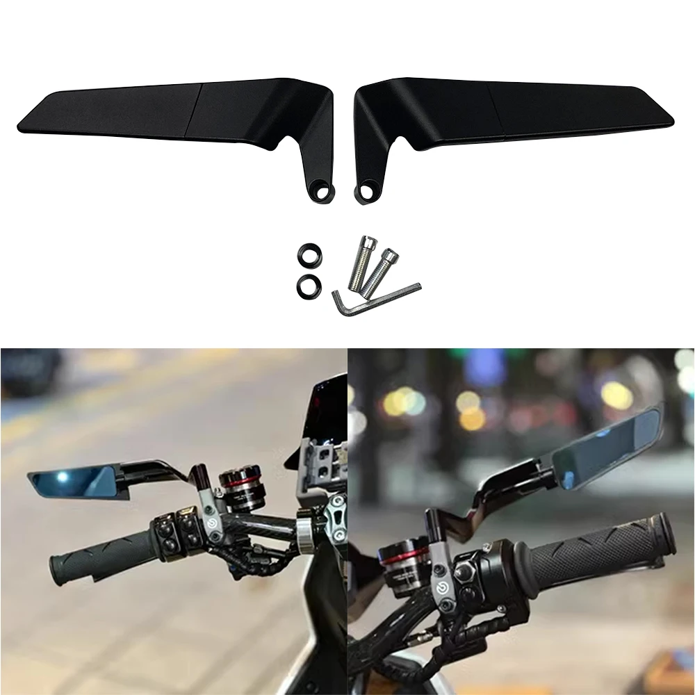 Motorcycle Stealth Mirrors Wind Wing Rear View Mirror Adjustable Sports Wing For Benelli Bn600 Stels600 Bj250 Tnt125 135 250Sp