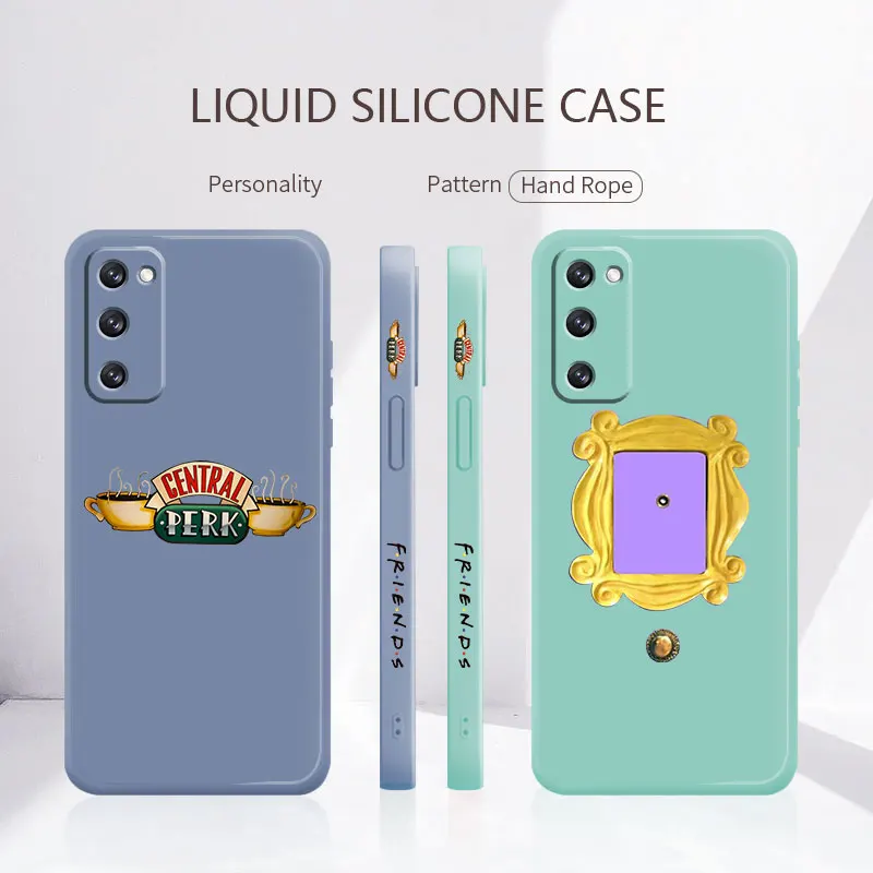Per Samsung Note 20 S22 Ultra 5G S10 S10E S21 Plus 10 Lite S20 Fe Central Perk Coffee Friends Square Liquid Capinha Funda