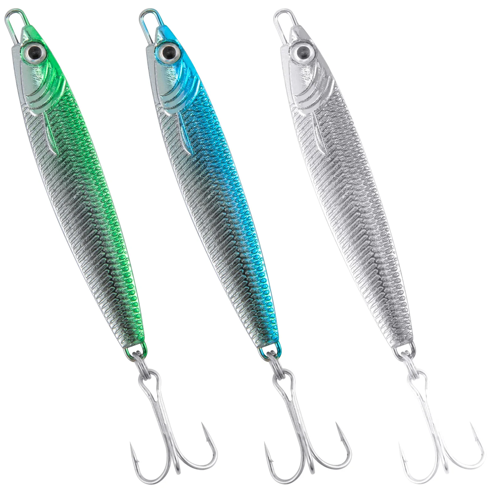 3Pcs Metal Jig Lure 30G Jigging Long Casting Traina Shore Sinking Sea Fishing Lure Saltwater Bass Trout Big Game Sgombro Cod