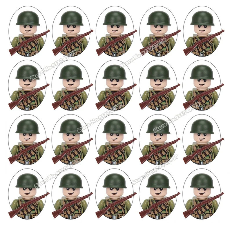 Herocross20Pcs German Squad Ww2 World War Ii Custom Germany Soldier Figures Armi Blitzkrieg Building Blocks War Artillery Toy