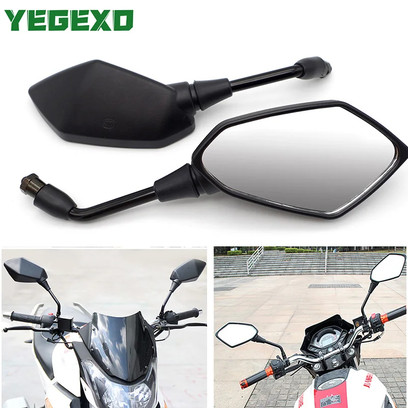 Specchietti Laterali Per Specchietti Moto Neri Accessori Per Yamaha Ybr 125 Parts Majesty 400 Bws 125 R1 2015 Virago 535 Fz6S Yfz 450
