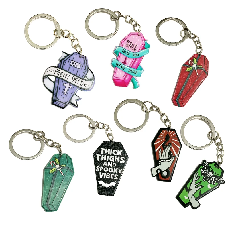 Halloween Natale Strega Morta Bara Portachiavi In Resina Per Donna Uomo Borsa Per Auto Portachiavi Ciondolo Accessori Portachiavi Per Feste Di Matrimo