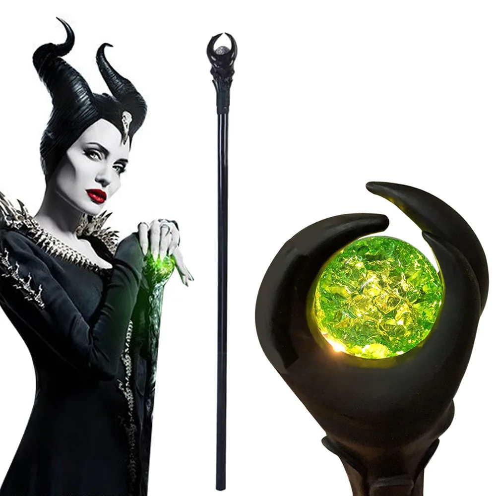 Halloween Led Light Magic Wand Scettro Wizard Staff Anime Evil Witch Accessori Per Costumi Cosplay Bastone Da Passeggio Canna Prop Regali