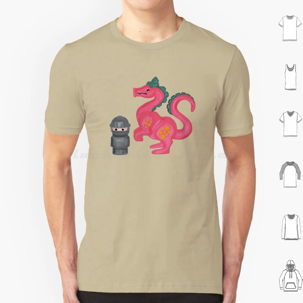 Little People Dragon And Knight T Shirt Uomo Donna Bambini 6Xl Knight Little People Fisher Price Fplp Dragon Cute Dnd And Fire Geek