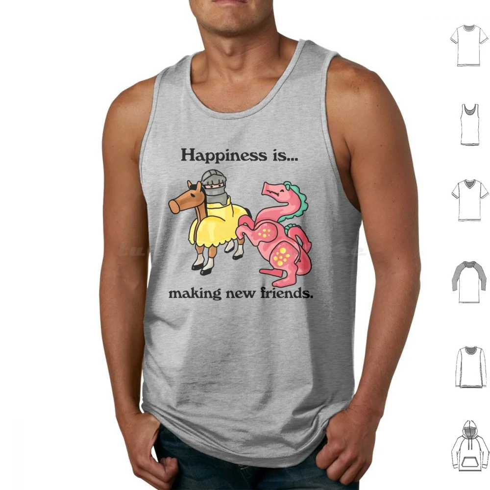 Happiness Is Making New Friends Dragon And Knight Canotte Gilet Senza Maniche Cavaliere Little People Fisher Price Fplp Dragon