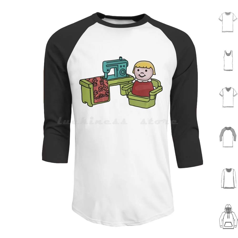 Felpe Con Cappuccio Da Cucito Little Sally Manica Lunga Fplp Little People Fisher Price Little People Round People Sew Seamstress Mom