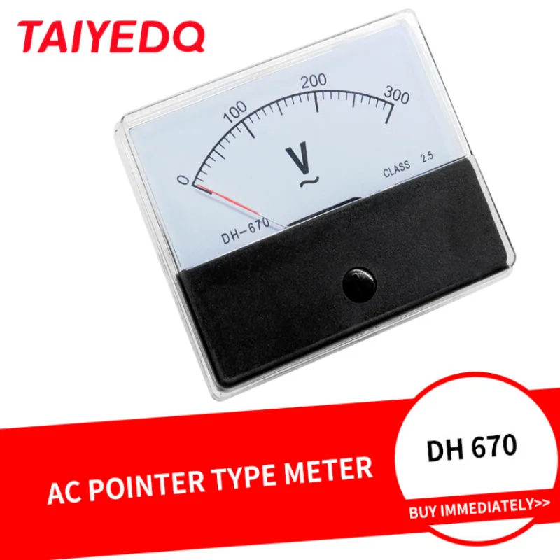 Classe 2.5 Dh670 Ac 5-500V Quadrante Pannello Analogico Volt Voltmetro Misuratore Voltmetro Ac