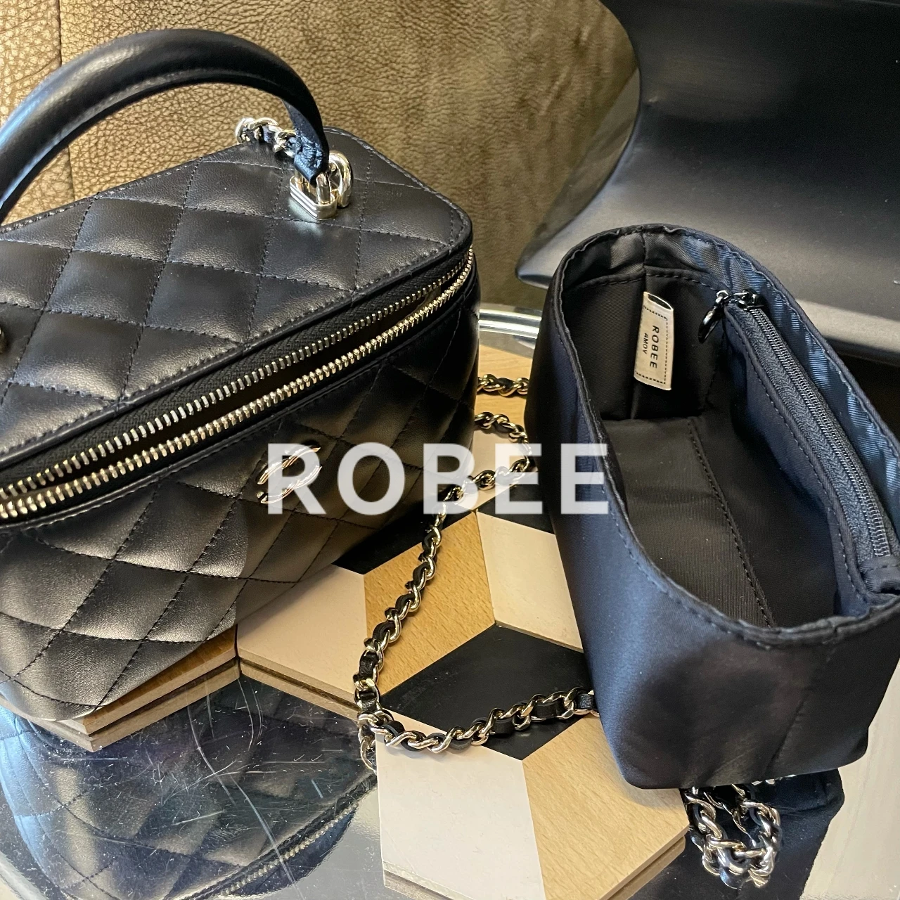 Rosa Online Per Scatola Lunga Chanel, Borsa Cosmetica, Custodia Interna, Borsa Interna Impermeabile In Nylon Di Stoccaggio
