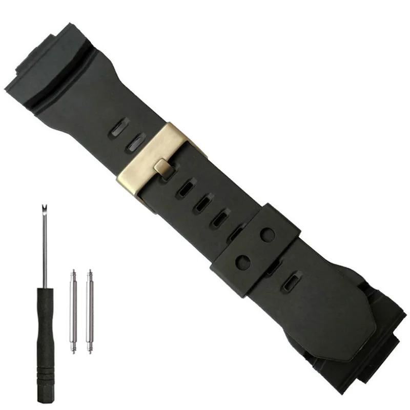 Cinturino Per Cinturino In Resina Pu Ruber Per Casio G-Shock Ga-150 Ga-200 Ga-310 Glx-150 Gas-100 Gaw-100 Bracciale Di Ricambio Nero