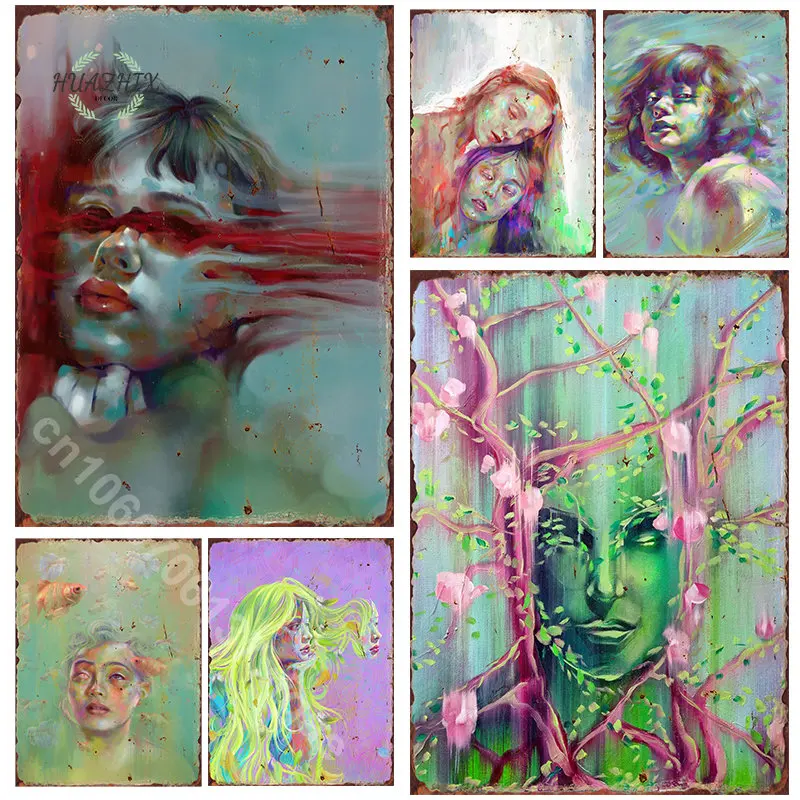 Abstract Daydreams Metal Tin Signs Vintage Creative Print Iron Sheet Painting Retro Home Decoration Sign Pub Club Wall Decor