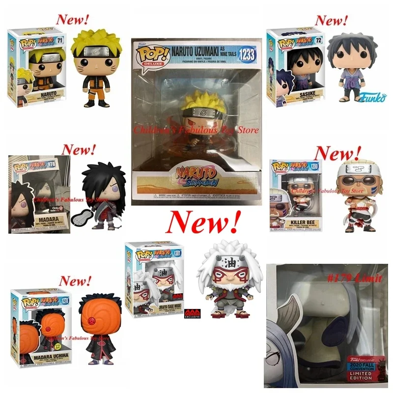 Nuovo Funko Pop Narutoes 71 Sasuke 72 179 978 Madara Uchiha 1200 1233 1278 1381 Action Figure Vinyl Collection Model Toy For Gifts
