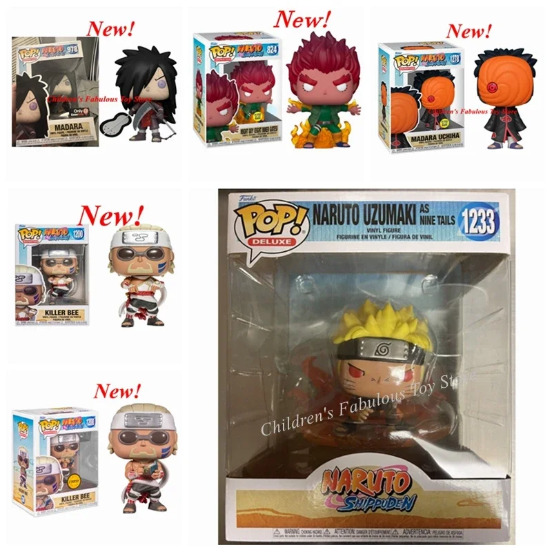 Nuovo Funko Pop Narutoes 1233 179 824 978 Madara Uchiha 1278 Killer Bee 1200 Action Figure Vinyl Collection Model Toys For Gifts