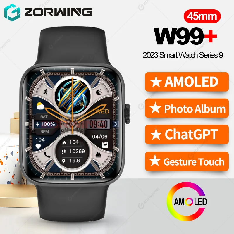 W99 Plus 45Mm Amoled Smart Watch Uomo Donna Chatgpt Compass Smartwatch Series 9 2Gb Rom Photo Album Orologio Sportivo Per Android Ios