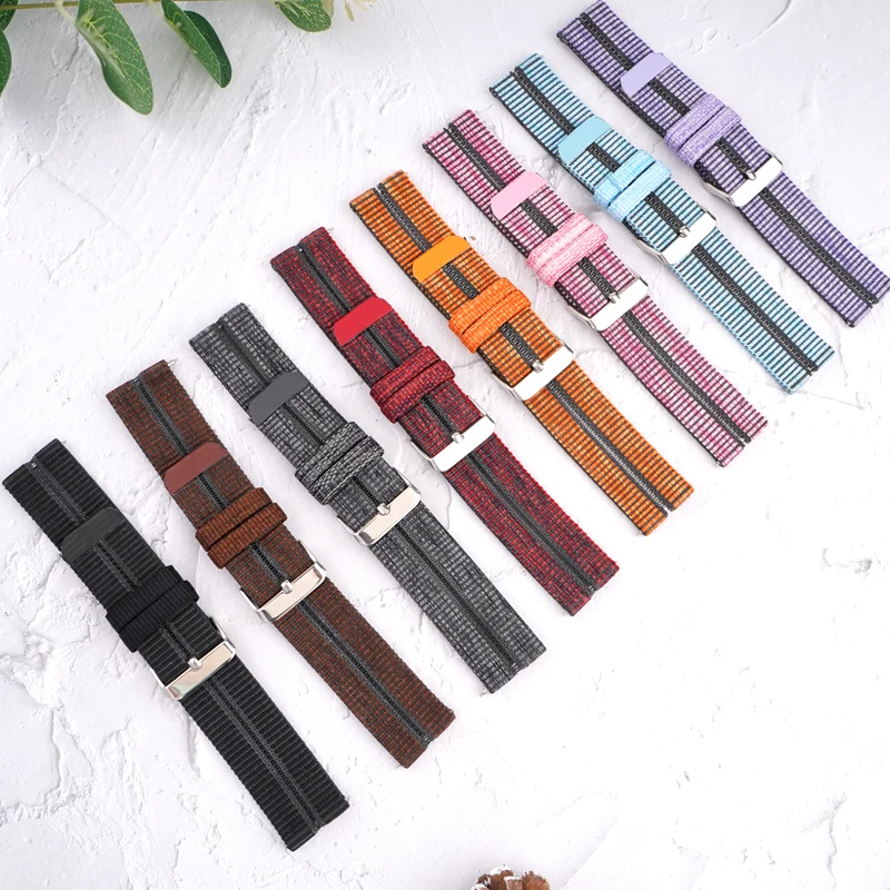 22Mm Nylon Elasticizzato Nuovo Design Cinturino In Filo Di Pesce Per Smart Watch Huawei Samsung Seiko Iwc Sgancio Rapido Spring Bar