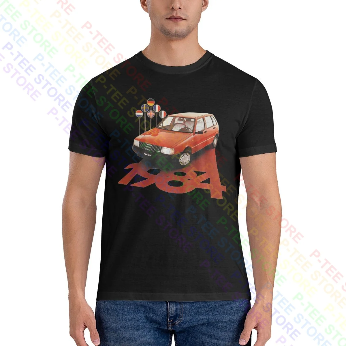 Auto D'Eoca Fiat Uno Fiat Uno Fire Turbo Anni 80 10 T-Shirt T-Shirt Divertente Classic Tee