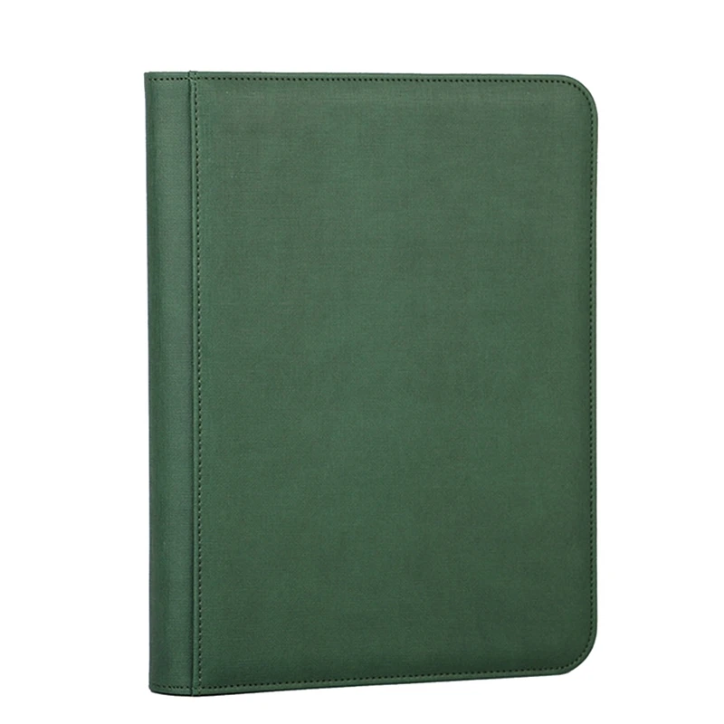9 Tasche Gioco Card Book Card Caricamento Laterale Raccoglitore Gioco Zipper Card Album Tasche Fisse Pagine + 360 Tasche Verde