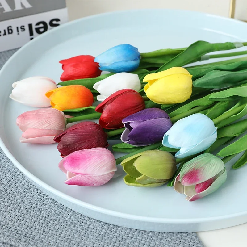 Piante Verdi Artificiali Fiori Carne Rossa Fresca Rosa Blu Tulipano Falso Fiore Kumquat Fortunella Japonica Bonsai