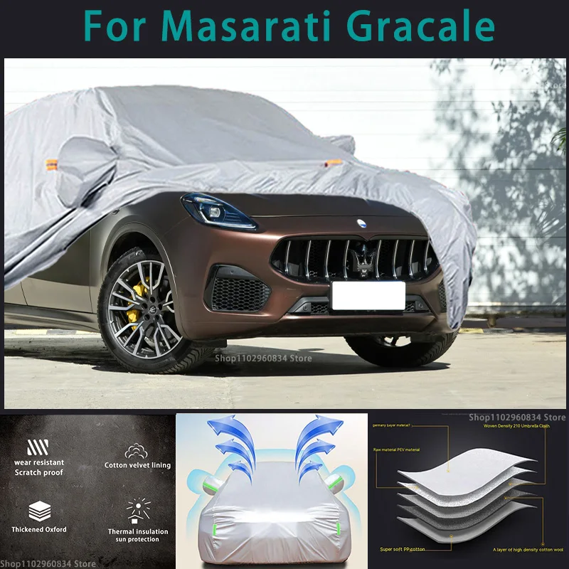 Per Maserati Grecale 210T Full Car Covers Outdoor Sun Protezione Uv Polvere Pioggia Neve Protettiva Auto Cover Protettiva